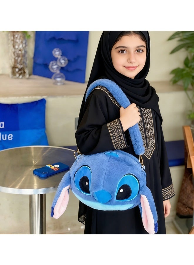 New 3D Blue Stitch Plush Crossbody Bag Cute Soft Full Wrap Doll Handbag with Adjustable Strap for Kids Boys Girls Toddlers Daily Wear Playdates Birthday Party Ideal Gift - Image 3